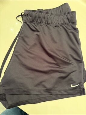 Nike Black Performance Shorts with White Swoosh with pockets